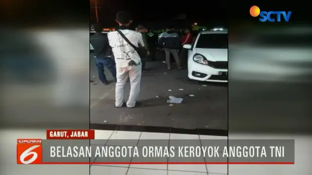 Seorang anggota TNI yang bertugas di Makorem 062 Tarumanegara, Garut, Jawa Barat, dikeroyok belasan anggota ormas Persatuan Anti Gangguan Antar Regional atau Pagar.
