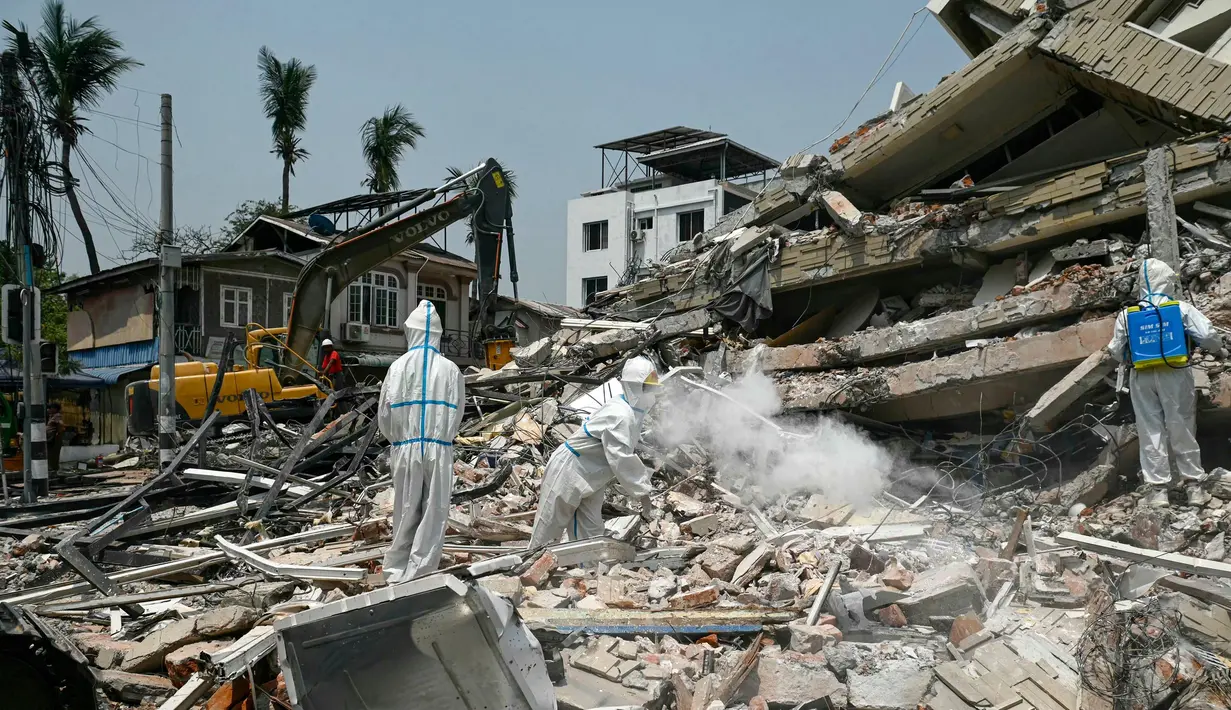 Gempa ini menjadi yang terkuat mengguncang Myanmar dalam lebih dari satu abad terakhir. (Sai Aung MAIN/AFP)