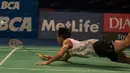 Akibat kekalahan Ihsan Maulana Mustofa itu, tim merah putih tidak memiliki wakil di partai final BCA Indonesia Open 2016. (Bola.com/Vitalis Yogi Trisna)