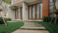 7 Inspirasi Jalan Setapak dengan Rumput Gajah Mini untuk Taman Minimalis, Wajah Rumah Lebih Estetik