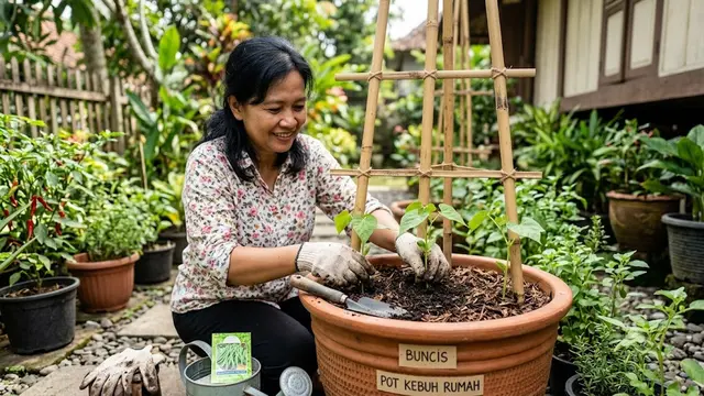 Cara Menanam Buncis di Pot untuk Kebun Rumah/AI Generated