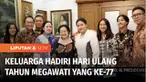 Karangan bunga memenuhi kediaman Ketua Umum PDI Perjuangan, Megawati Soekarnoputri di hari ulang tahunnya yang ke-77, salah satunya dikirim oleh Presiden Joko Widodo.