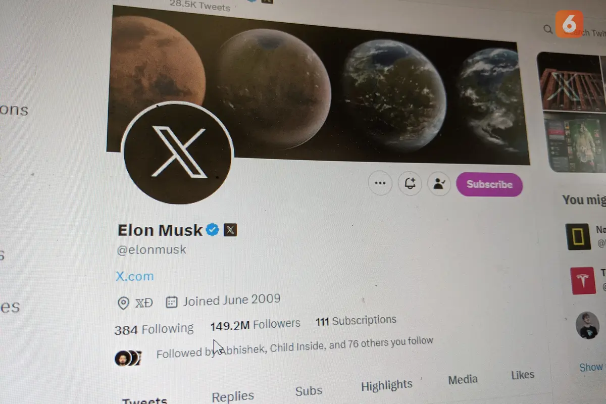 Elon Musk Ubah Foto Profil Twitter dengan Logo X