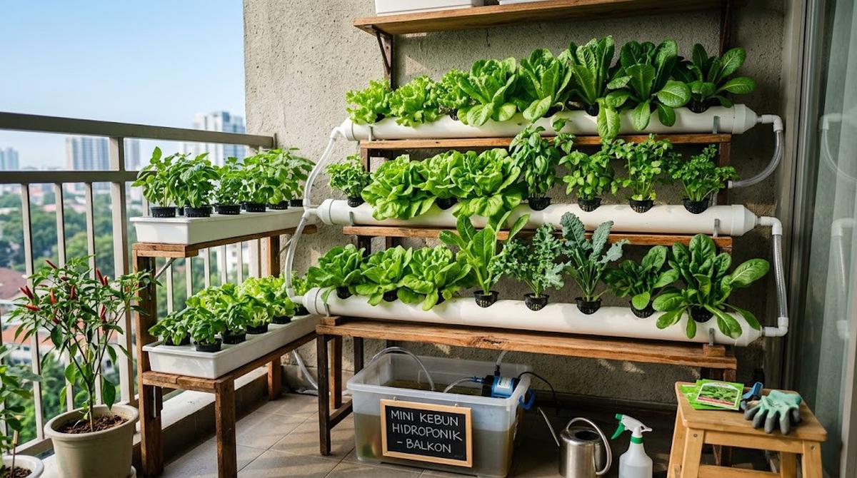 Kebun Mini yang Bisa Dibuat Tanpa Lahan Tanah/AI Generated