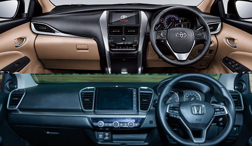 Interior Toyota Vios dan Honda City sedan (TAM, HPM)