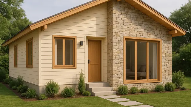 Desain Rumah Kayu 6x12 yang Asri