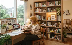 10 Ide Desain Kamar dengan Rak Buku yang Sesuai dengan Kepribadian, Bikin Semangat Raih Cita-Cita