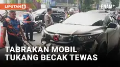 Mobil SUV Tabrak Becak dan Motor, Satu Orang Tewas