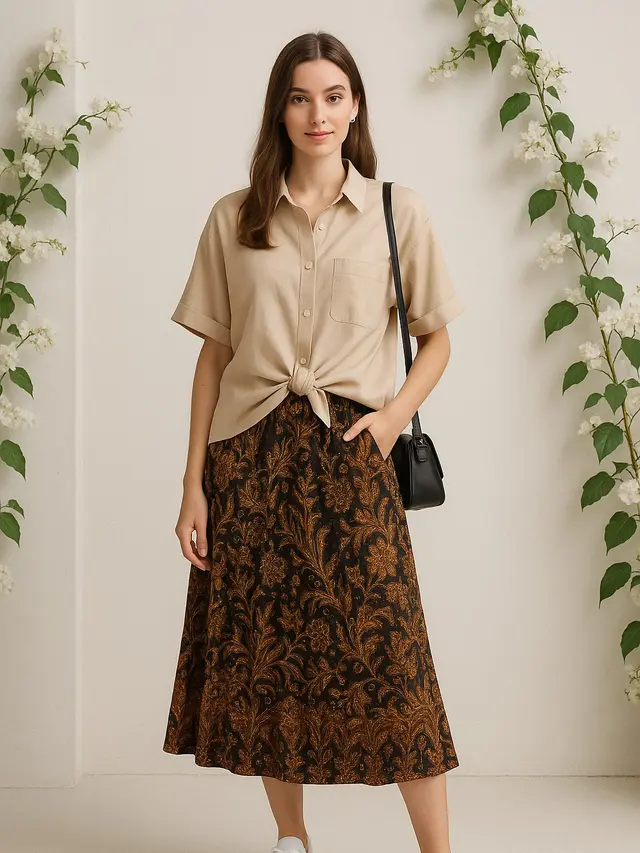 Padanan Rok Plisket Batik