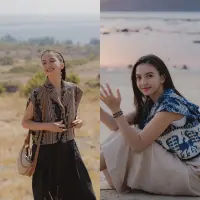 Lihat di sini style liburan Raline Shah pakai tenun ikat Sumba. [Foto: IG/@ralineshah].