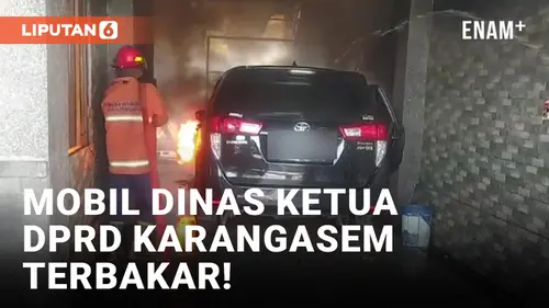 VIDEO: Mobil Dinas Ketua DPRD Karangasem Tiba-tiba Terbakar