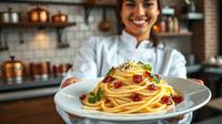 cara membuat spaghetti carbonara ©Ilustrasi dibuat AI