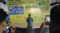 Juru Bicara Gugus Tugas Penanganan Covid-19 Kaltim memaparkan perkembangan di Kaltim, Sabtu (21/03/2020).