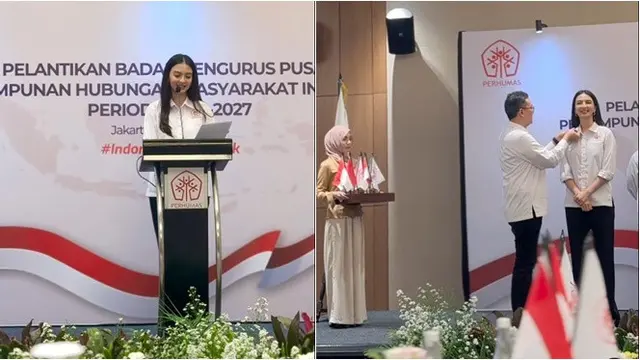 6 Potret Raline Shah Bertugas Jadi Stafsus Kemkomdigi, Beri Sambutan di Perhumas