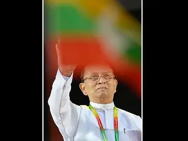 Dalam upacara penutupan, Presiden Myanmar U Thein Sein hadir untuk memberikan sambutan (Antara Foto/Prasetyo Utomo) 