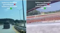 Kuburan di Tengah Jalan Tol Bikin Heboh Netizen, di Mana Lokasinya? (Instagram infocileungsiid ©2023 Merdeka.com)