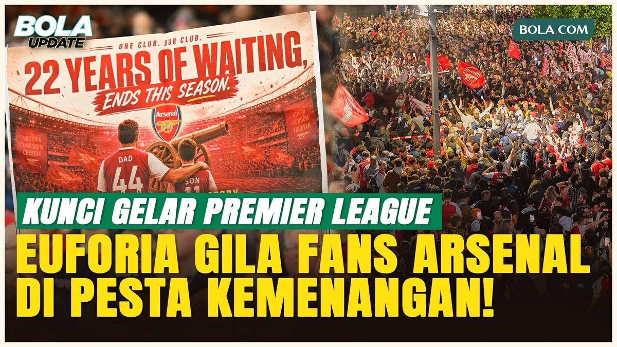 Momen Gooners Nyalakan Suar dan Kembang Api usai Arsenal Akhiri Puasa Gelar 22 Tahun