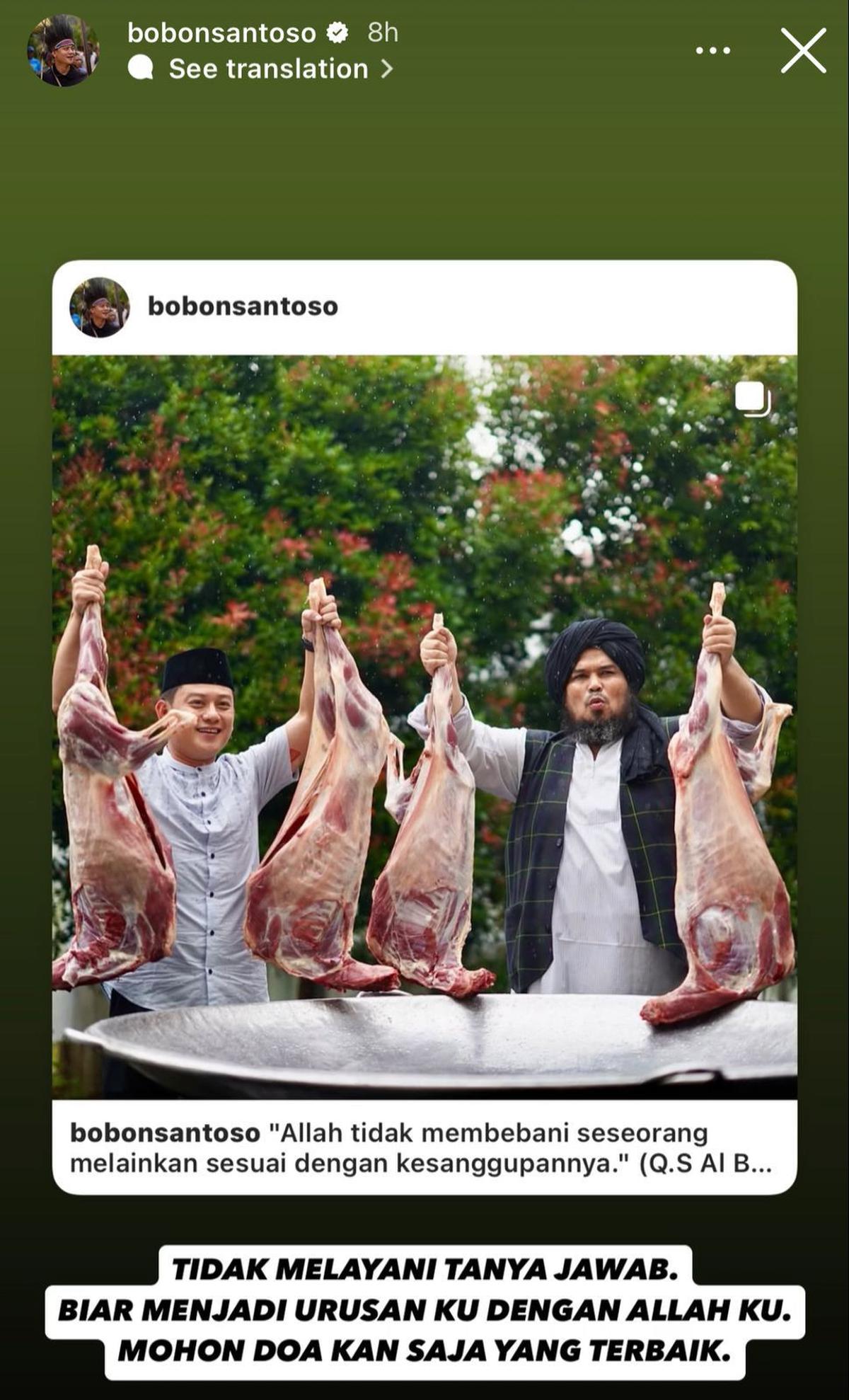 Unggahan Bobon Santoso dengan Ustaz Derry Sulaiman Picu Spekulasi: "Biarkan Jadi Urusanku dengan Allah"