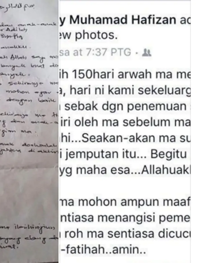 Satu Keluarga di Malaysia Shock Dapat Surat dari Alm Ibu Mereka