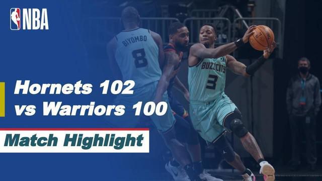 Berita video highlights NBA, Charlotte Hornets vs Golden State Warriors 102-100, Minggu (21/2/21)