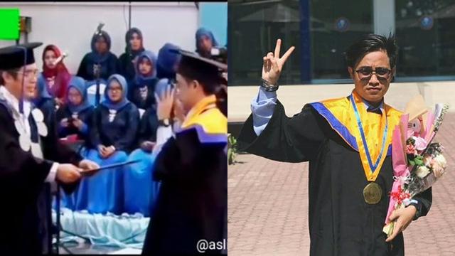 Viral, Aksi Mahasiswa Joget Depan Rektor Saat di Wisuda Ini Bikin Senyum