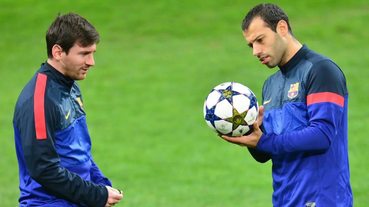 Lionel Messi dan Javier Mascherano