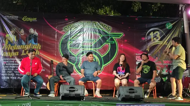 Obin the Flops merayakannya di Thamrin 10 Food & Creative Park, Jakarta Pusat.