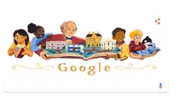 Google Doodle George Peabody (Sumber Foto: Google)