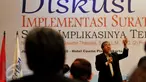 Guru Besar bidang hukum Jawahir Thontowi saat melakukan diskusi terkait "Implementasi Surat Ketua MARI" Serta Implikasinya Terhadap Organisasi Advokat dan Profesi Advokat atau PERADI  di Jakarta, Jum'at (16/10/2015). (Liputan6.com/andrian martinus)