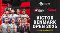 Seluruh laga dapat disaksikan secara langsung dengan live streaming Badminton Denmark Open 2025 di Vidio.