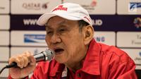 Atlet bridge Indonesia, Bambang Hartono memberi keterangan pers di JiExpo Kemayoran, Jakarta, Rabu (22/8). Orang terkaya Indonesia itu optimis mampu sumbang medali emas pada Asian Games 2018. (Bola.com/Vitalis Yogi Trisna)