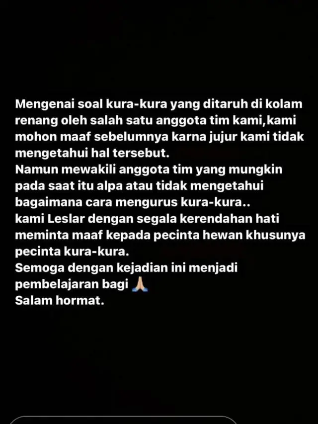 Usai Ditegur Karena Kura-Kura, Rizky Billar Sampaikan Permohonan Maaf kepada Para Pecinta Hewan. (instagram.com/rizkybillar)