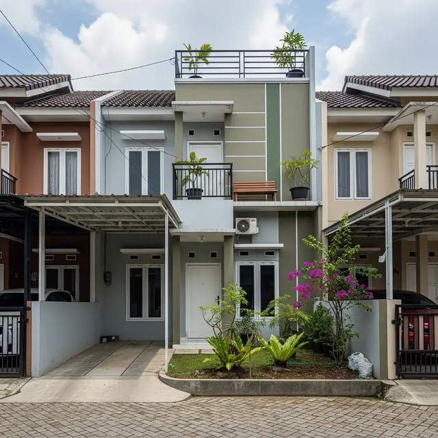 9 Contoh Rumah Type 45 dengan Rooftop dan Taman Samping Kecil, Hunian Modern