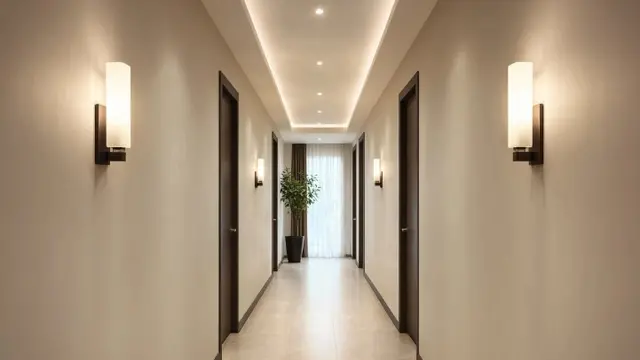 Ide Lampu Dinding untuk Membuat Lorong Rumah Tidak Terlihat Gelap (AI Generated)