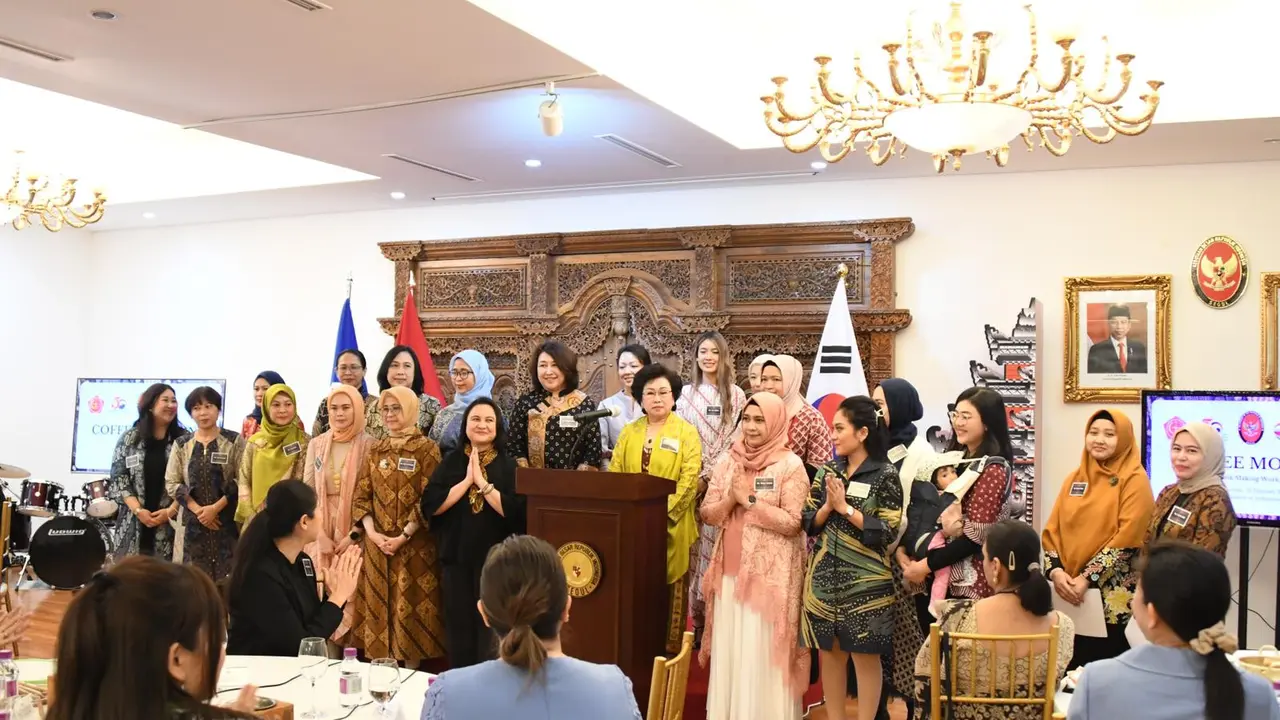 Berkolaborasi dengan KBRI Seoul, Dharma Wanita Persatuan KBRI Seoul menyelenggarakan Coffee Morning pada tanggal 23 Februari 2023. (Dok KBRI Seoul)