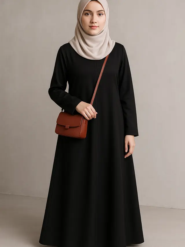 Gamis A-Line Polos untuk Pengajian Maulid Nabi