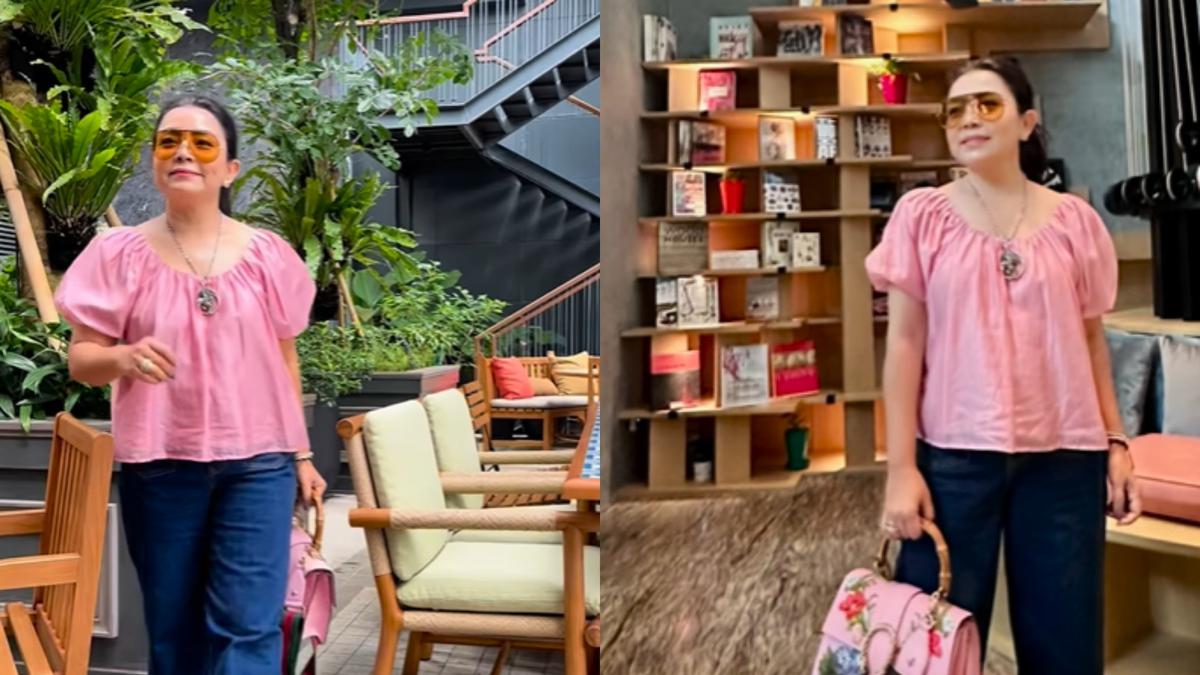 Tak Hadir di Pernikahan Cicit Soeharto, Mayangsari Tampil Menyala dengan Outfit Serba Pink dari Gucci