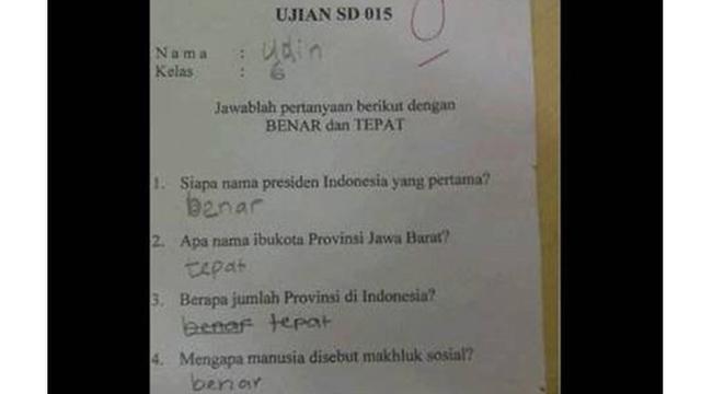 6 Jawaban Anak SD Ikuti Perintah Soal Ini Bikin Guru Elus Dada
