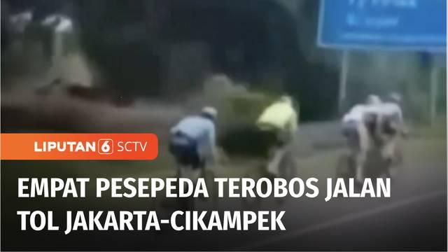 Sebanyak empat pesepeda nekat konvoi di ruas tol Jakarta-Cikampek. Mereka pun diketahui masuk ke jalan bebas hambatan ini melalui gerbang Tol Pondok Gede Barat 2 menuju kawasan Halim, Cawang.