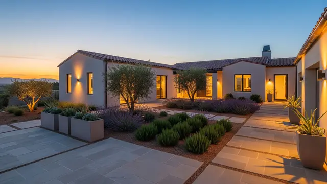 Rumah Mediterania Modern dengan Lanskap Minimalis