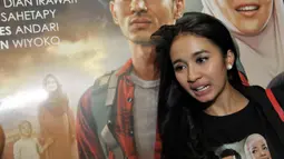 Aktris yang kerap disapa Bella itu  membantah kabar mengenai kandasnya hubungan ia dan Chico Jericho, Jakarta, Senin (25/8/14). (Liputan6.com/Panji Diksana)