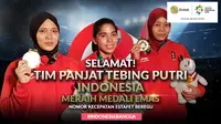 Selamat Meraih Medali Emas Tim Panjat Tebing Putri Indonesia (Bola.com/Adreanus Titus)