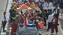 Karnaval budaya dan mobil hias meriahkan HUT ke-19 kota Depok di Sepanjang Jalan Margonda, Depok, Sabtu (28/4). Karnaval budaya kali ini bertajuk "Depok Festival 2018". (Merdeka.com/Imam Buhori)