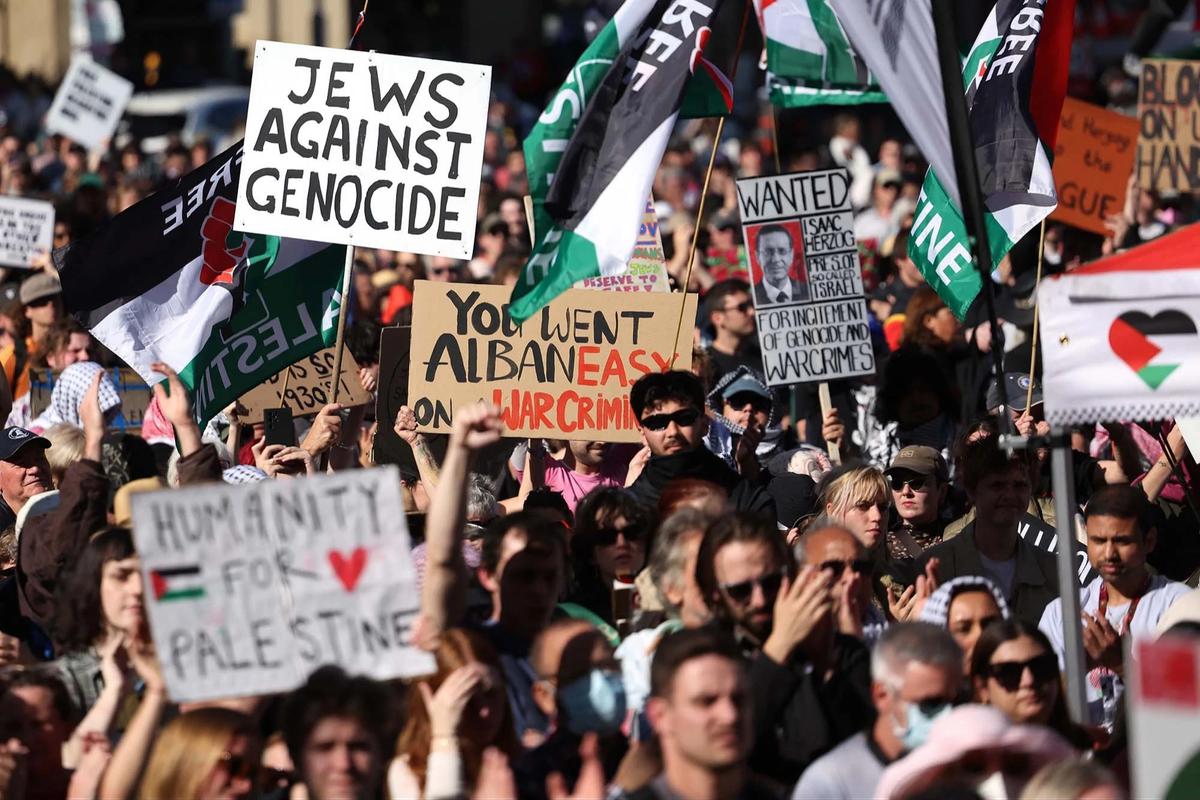 FOTO: Gelombang Protes Sambut Kedatangan Presiden Israel di Melbourne