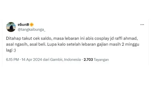 6 Cuitan Netizen Lihat Saldo ATM Setelah Lebaran, Bikin Senyum Getir