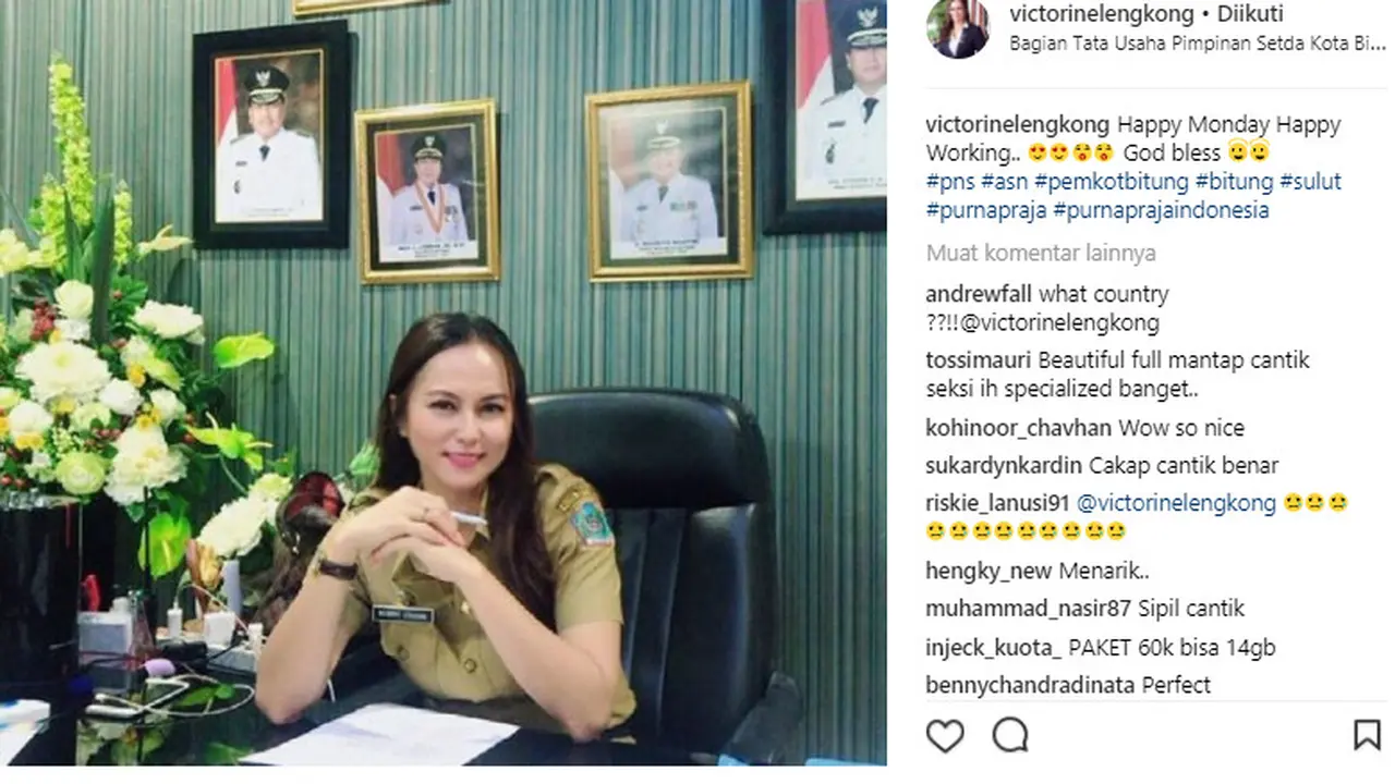 Victorine Lengkong, PNS Cantik dan Gagah Saat Bertugas