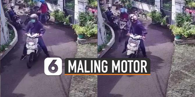 VIDEO: Viral Maling Motor Terekam CCTV