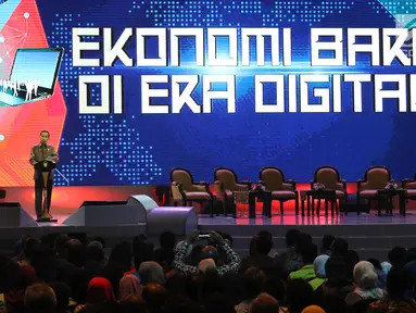 Presiden Joko Widodo (Jokowi) memberikan sambutan saat membuka  Indonesia Business and Development Expo (IBD Expo) di Jakarta Convention Center, Rabu (20/9). IBD Expo diselenggarakan mulai 20 hingga 23 September mendatang. (Liputan6.com/Angga Yuniar)