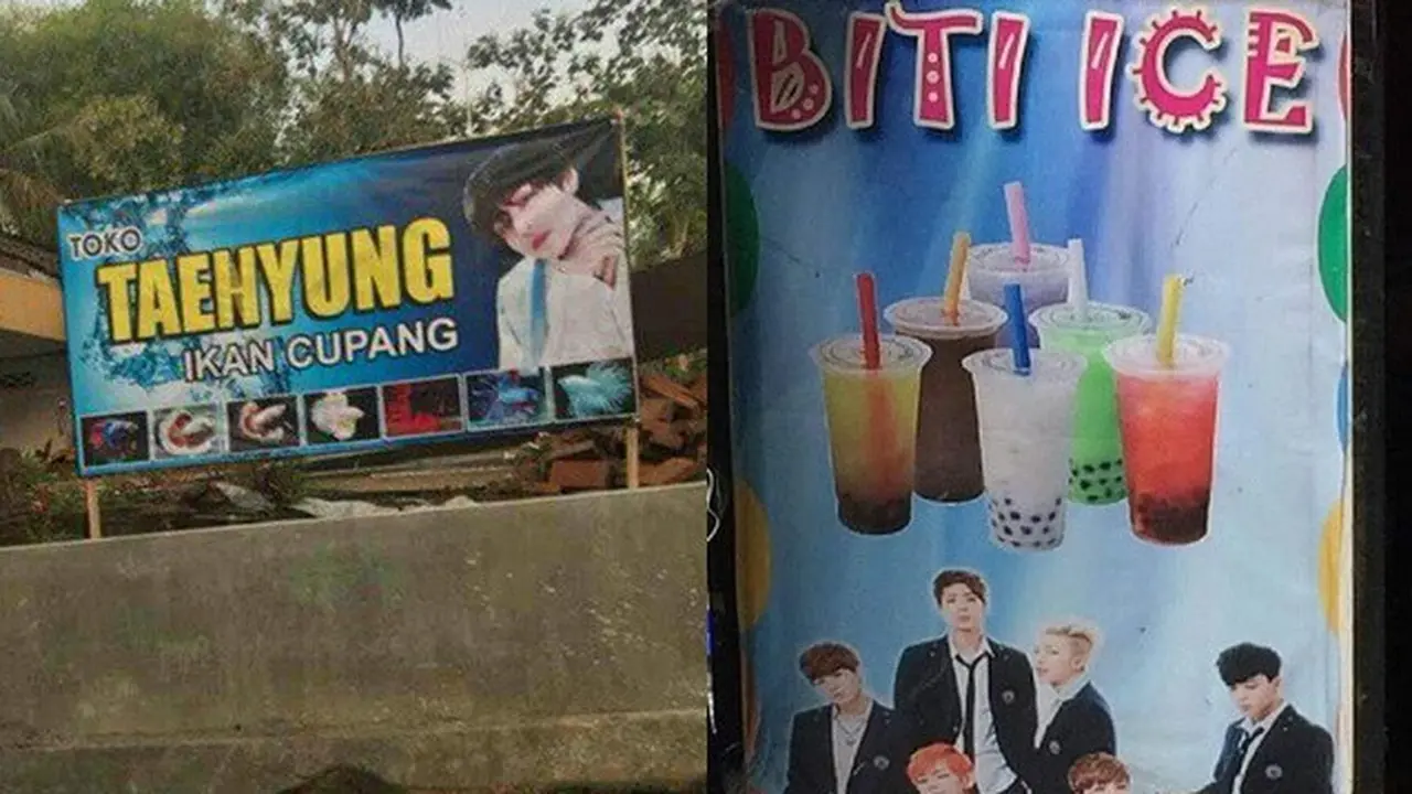 6 Spanduk Promo Jualan Ini Terinspirasi dari Idol K-Pop, Bikin Ngakak