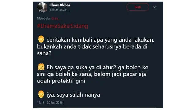 Drama Saksi Sidang Ala Netizen Ini Bikin Senyum-senyum